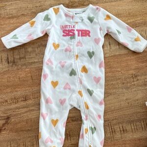 NWOT Little Sister Heart Print One Piece